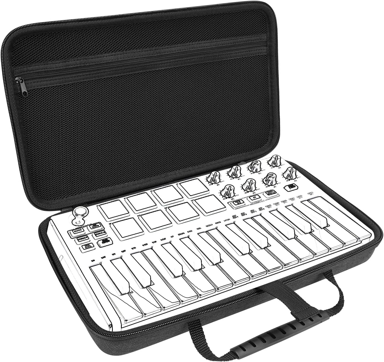 Linkidea Hardshell Case Compatible with Akai Professional MPK Mini Mk3-25-Key Ultra-Portable USB MIDI Drum Pad and Keyboard Controller Protective Cover (Dark Grey) image number 2
