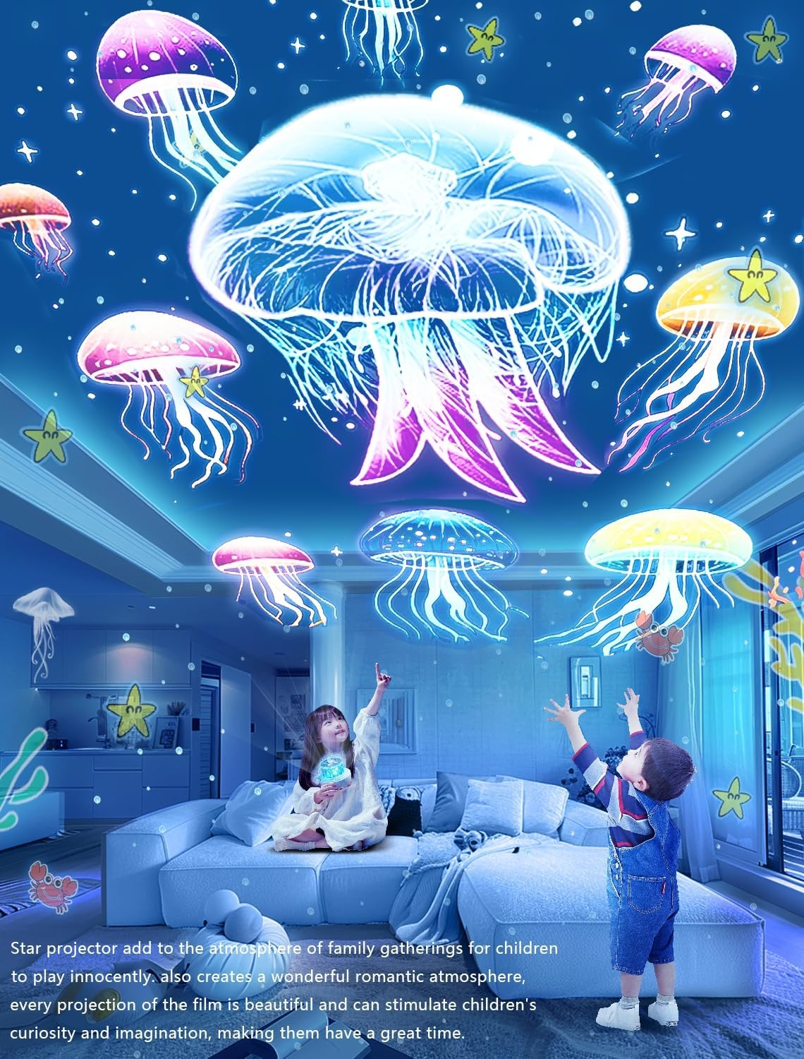 21 Set of Films Ceiling Projector Kids Light, Unicorn Star Night Light Projector, Light Projector for Kids Room, Girls Bedroom, 360&deg; Rotating, Birthday, Christmas, Gifts image number 5