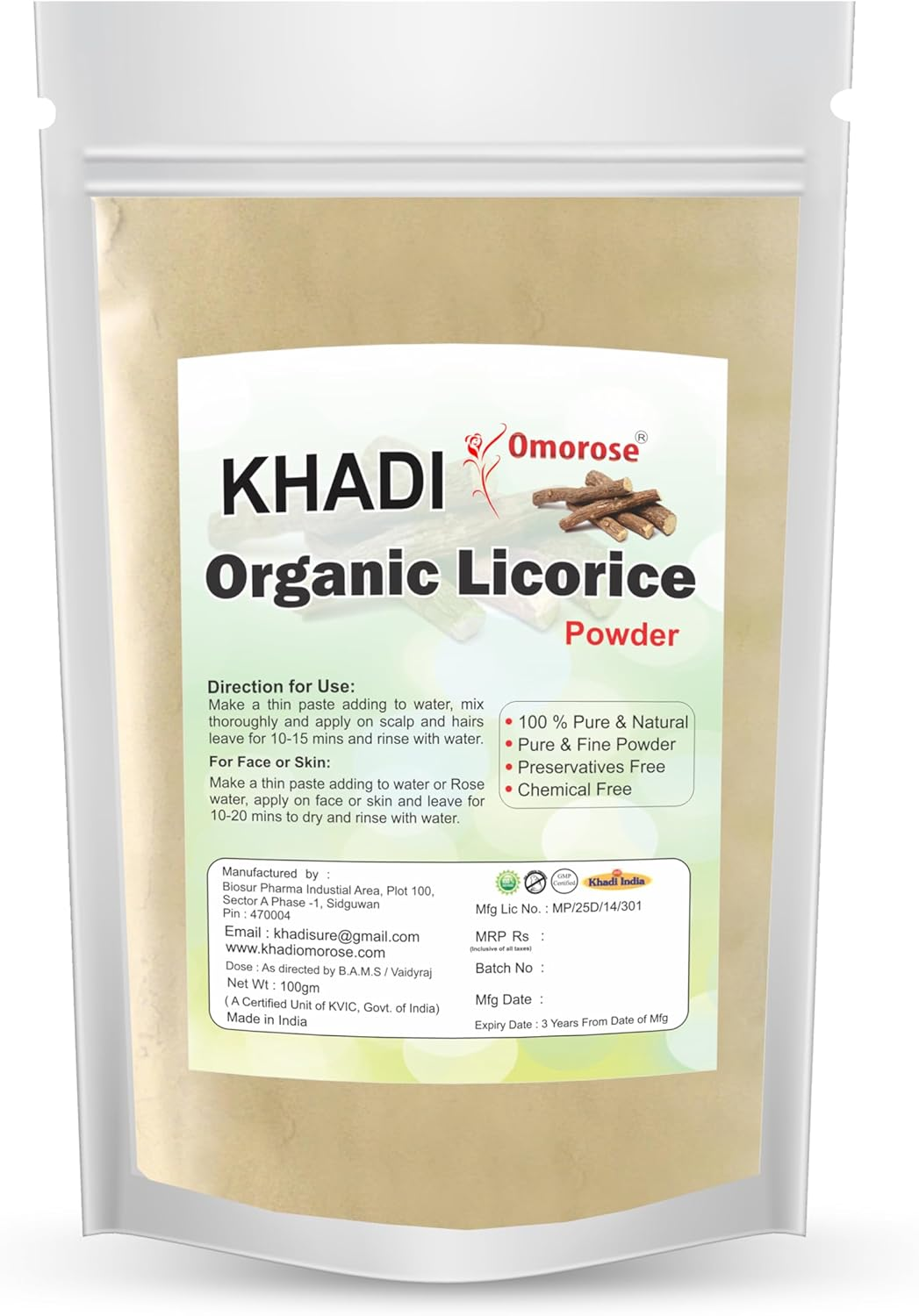 KHADI Omorose Licorice Mulethi Powder - 100G image number 4