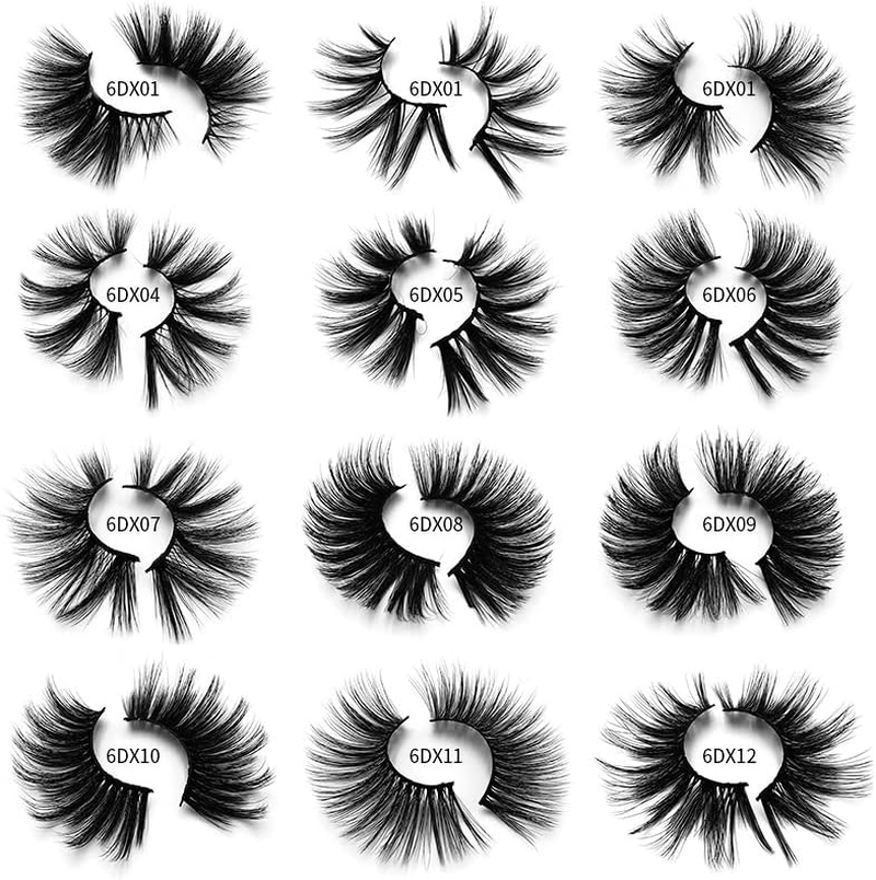 25Mm Lashes, 6D Faux Mink Dramatic Eyelashes Pack, Big Fluffy Volume Lashes, Long Thick Criss-Cross Wispy Lashes, Handmade False Eyelashes for Eye Makeup, 4 Pairs of Mink Hair Lashes Extension (6DX05) image number 5