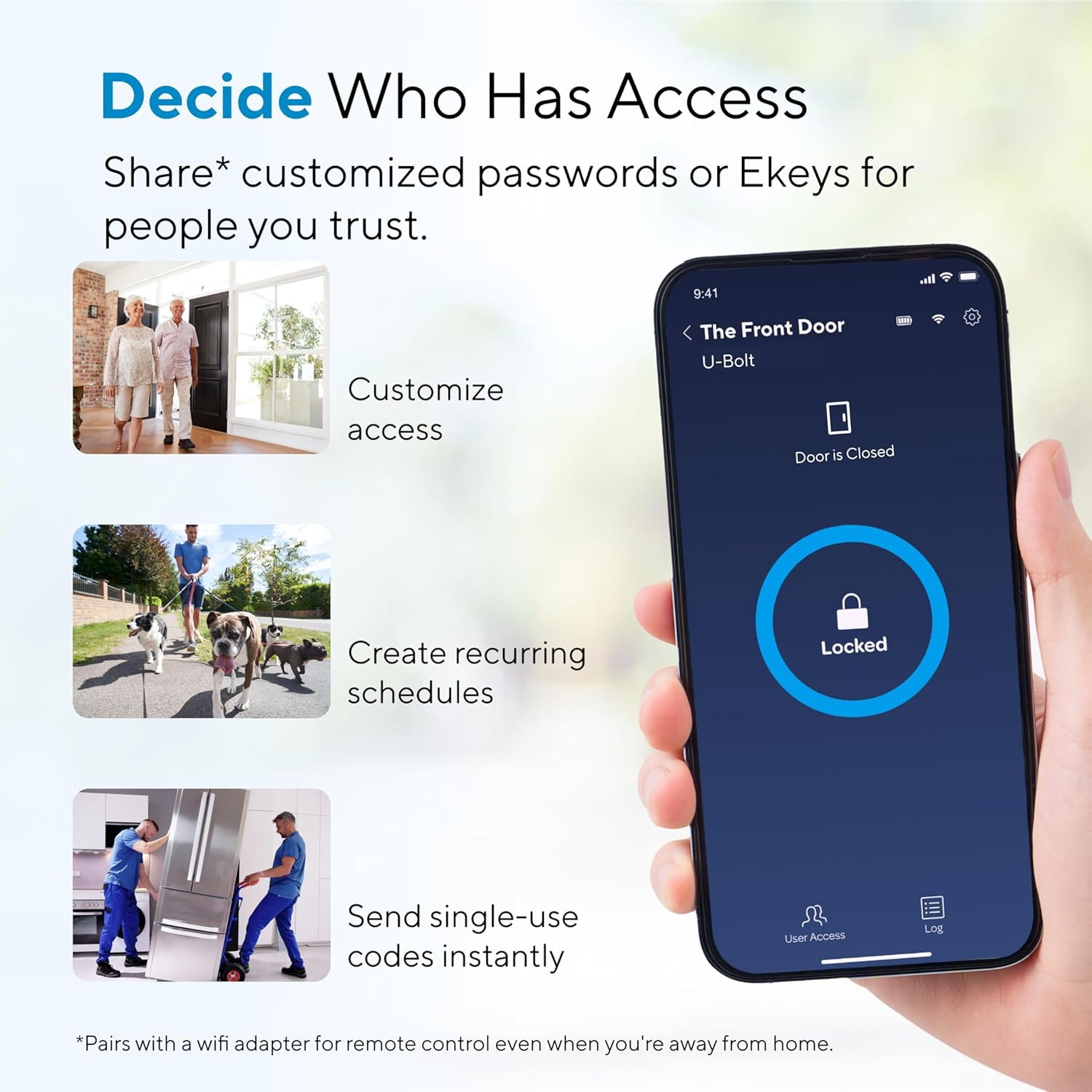 ULTRALOQ Smart Lock U-Bolt (Satin Nickel), 5-In-1 Keyless Entry Door Lock with Bluetooth and Keypad, Smart Door Lock Front Door, Non-Fingerprint Deadbolt Lock Edition image number 6
