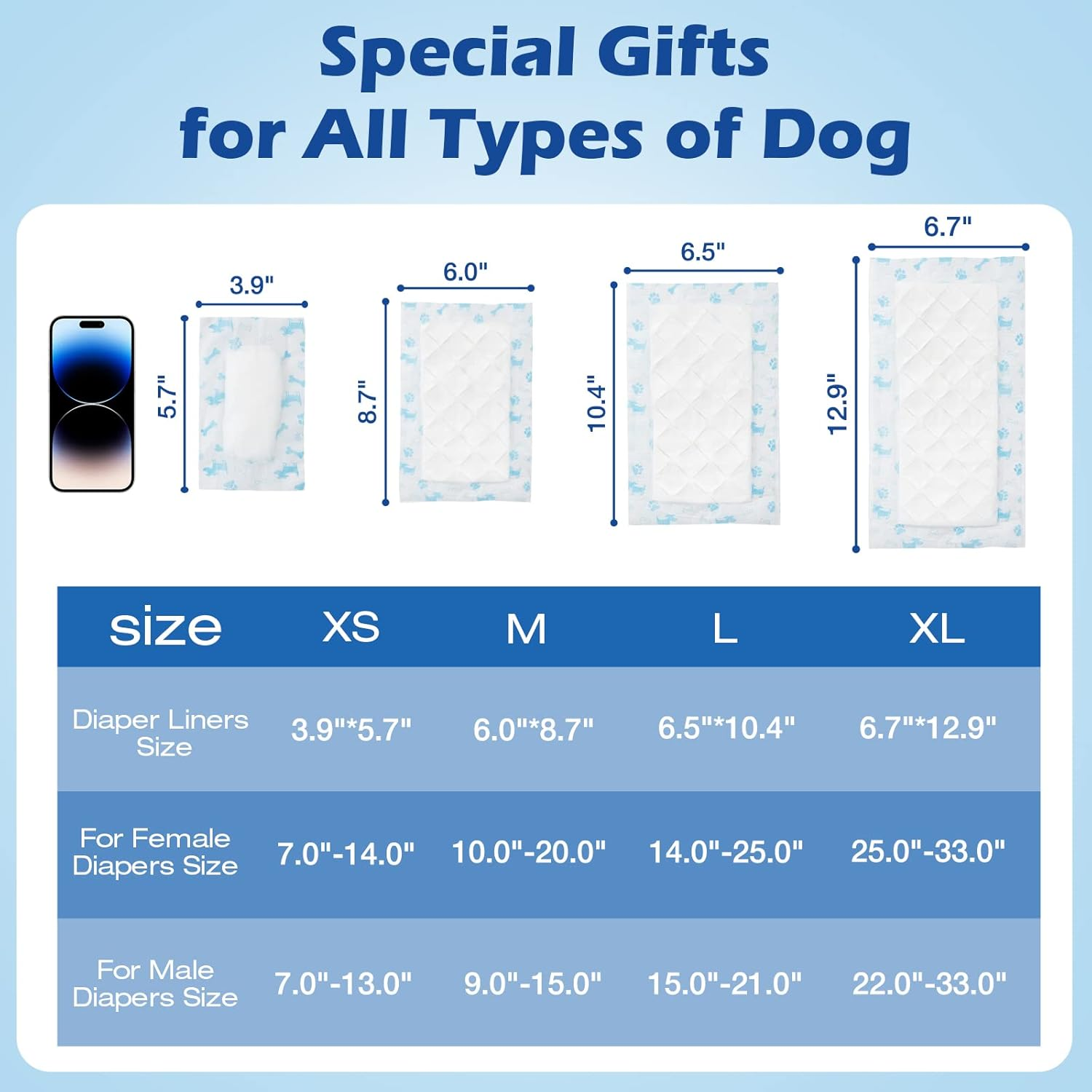 Disposable Dog Diaper Liners Booster Pads for Male & Female Dogs, Doggie Diaper Inserts Fit Most Types of Dog Diapers - Pet Belly Bands & Male Wraps-L-80Pcs image number 3