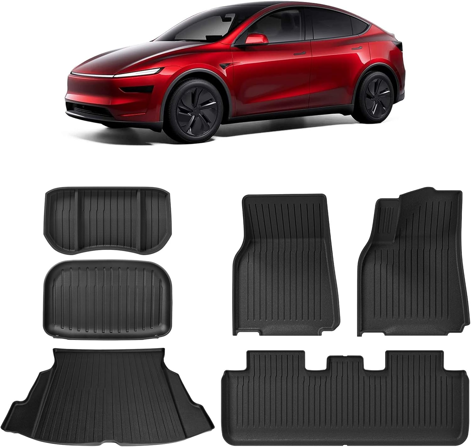 MCEVKELN 2025 Tesla Model Y Juniper Floor Mats- Custom Fit All Weather TPE Cargo Liner Cargo Trunk Accessories,Only Compatible With(2025 Tesla Model Y Full Floor Mat Kit Set of 6) image number 5