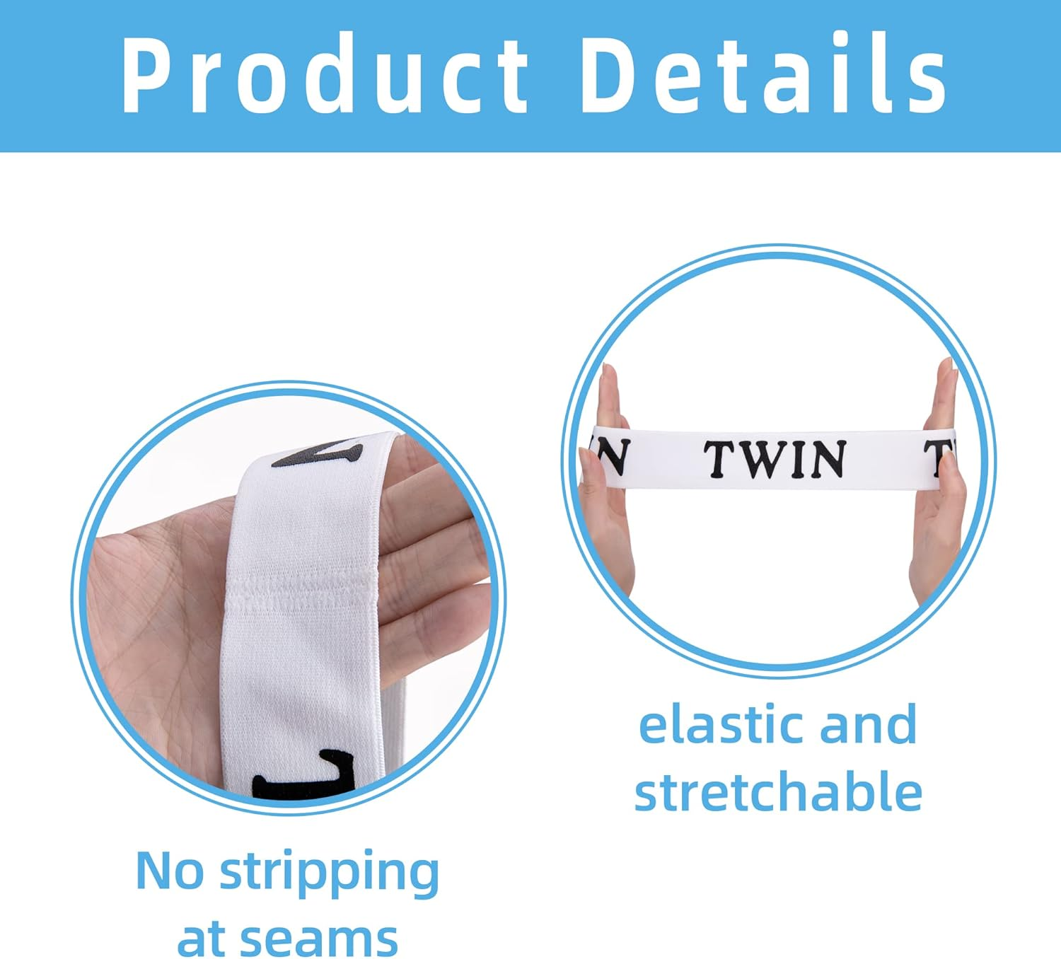 Codree 8 Pieces Bed Sheet Organizer Bands- Sheet Keepers Closet Organization- Elastic Bed Sheet Storage- Bedding Bands for Foldable Bedsheet, Pillow Case, Duvet (4 Types) image number 3