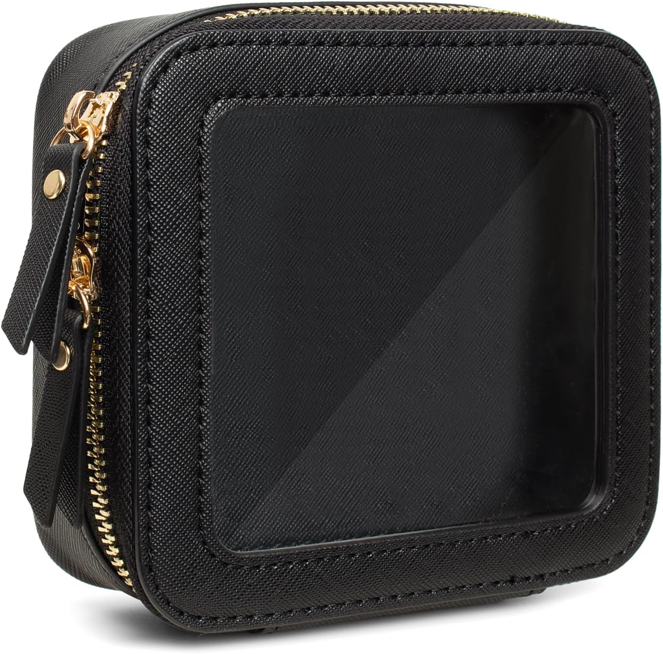 DDPOND Clear Makeup Bag, Black Travel Makeup Pouch Toiletry Bag for Women Waterproof Small Cosmetic Bag Case Small Make up Bag with Zipper Car Organizer Car Essentials for Women Men