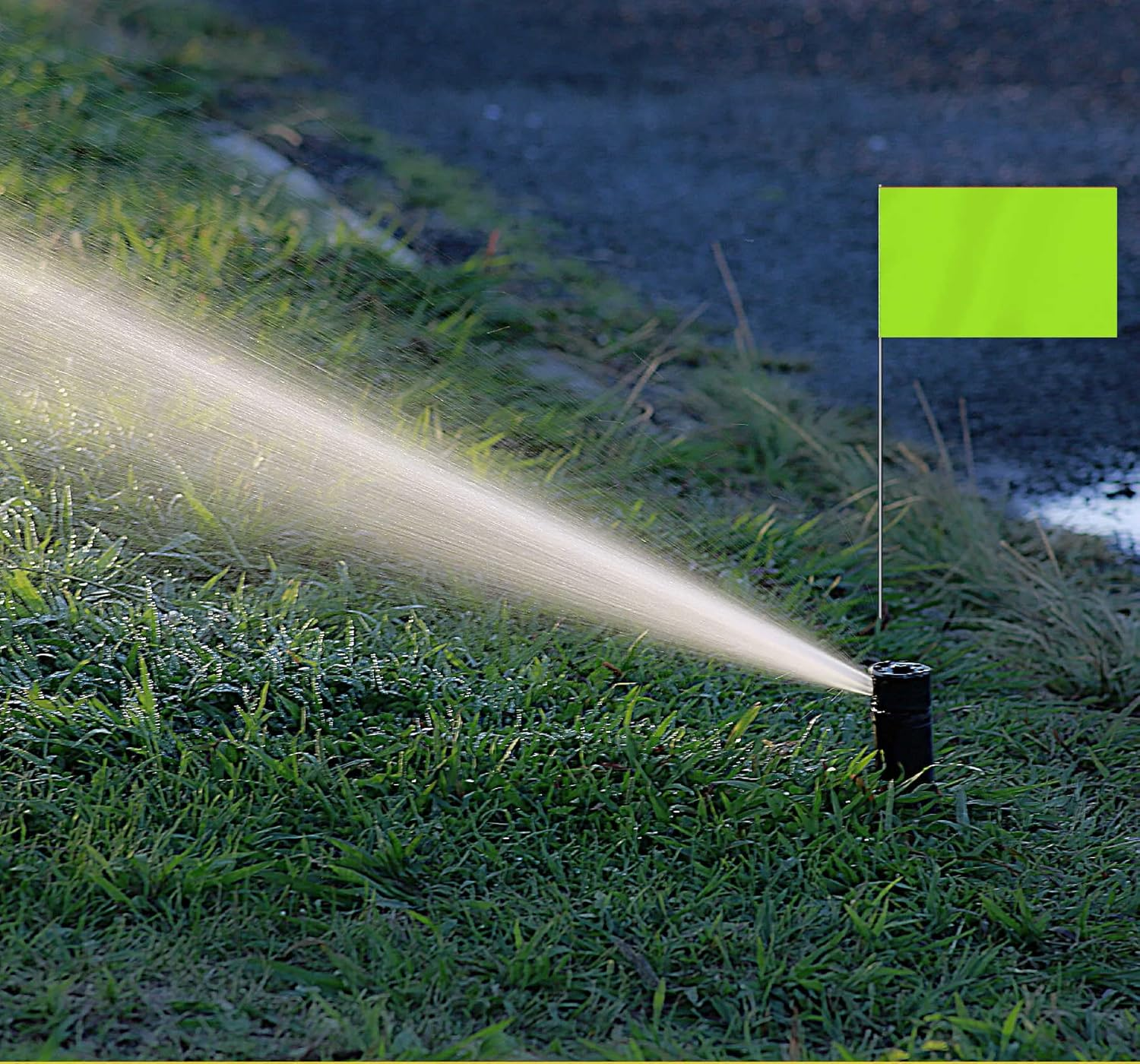 35 PCS Green Small Flag,15 Inch Steel Flagpole Mini Flag,Ground Marking Flags Decor,Petit Drapeau