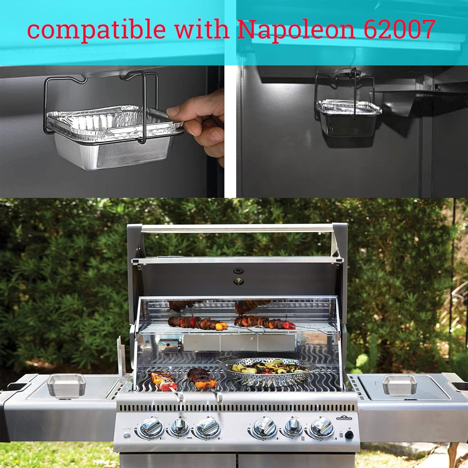 DONSIQIZZ 30 Pack Drip Pans Compatible with Napoleon BBQ Grills 62007 Grease Tray Disposable, for Napoleon Rogue Series Grill, Aluminum Foil Replacement image number 3