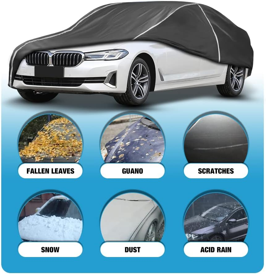 Waterproof Car Cover Compatible for BMW M5 M550I M550 528I 530I 530E 535I 535D 540I 550I 2004-2024 All Weather 6 Layers Full Car Cover with Storage Bag image number 1