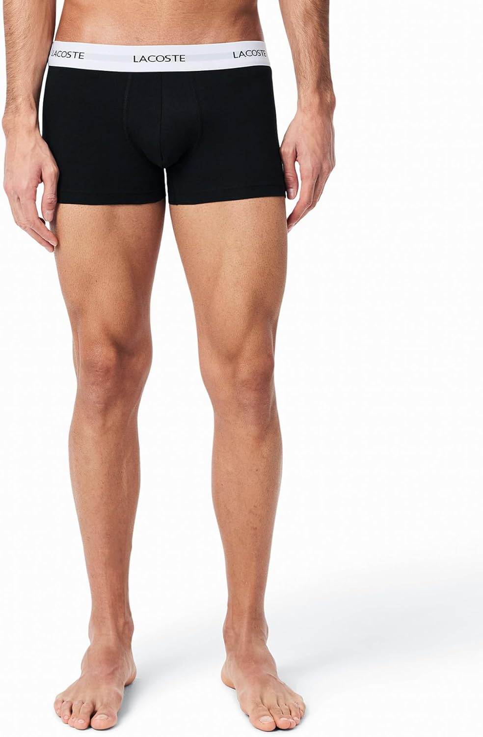 Lacoste Men'S 3 Pack Essential Trunks, Black/Green, S image number 2