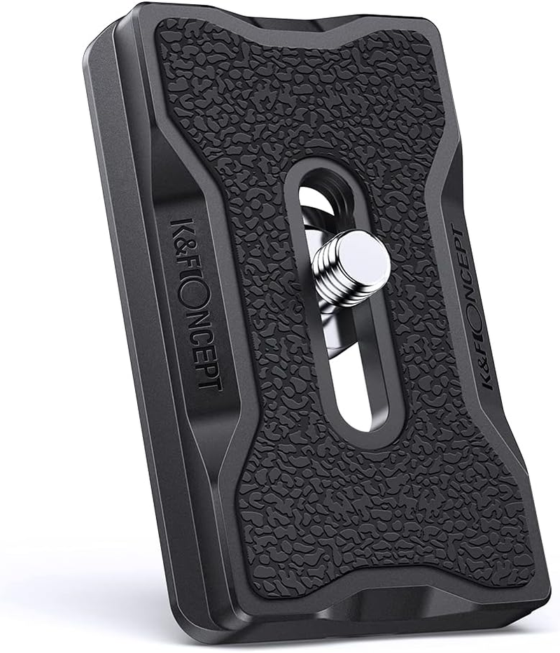 K&F Concept Smartphone Tripod Mount, Aluminum Alloy Lightweight Quick Release Plate with 1/4" Screw and Rubber Grip for Camera, Mobile Phone (Orange)