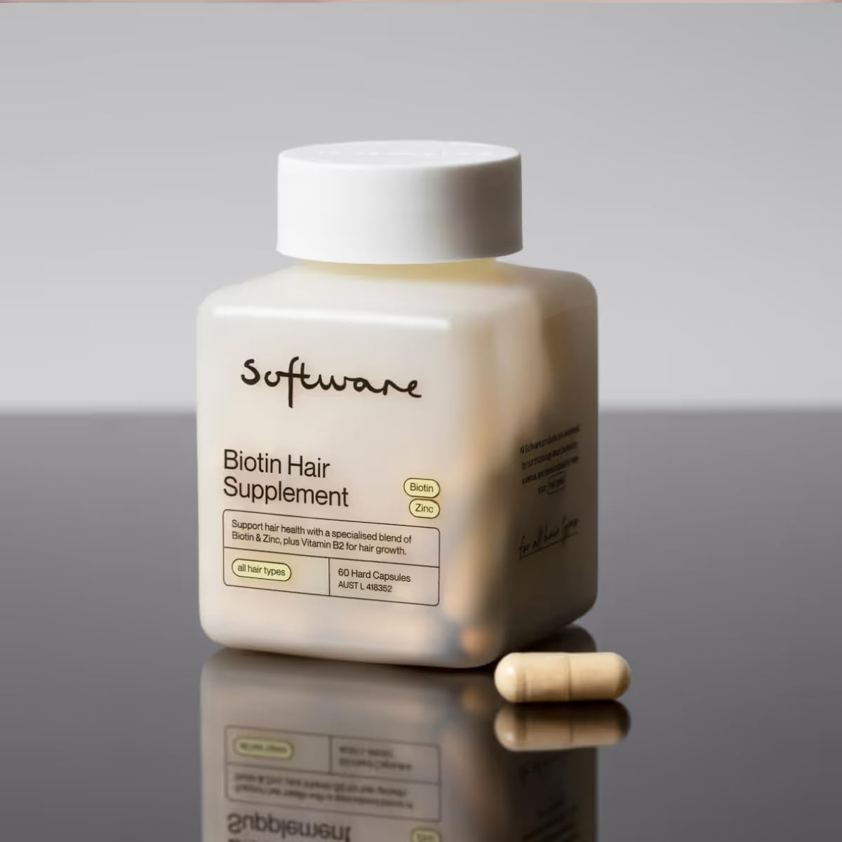 Software Biotin Hair Supplement, 60 Capsules | Support Hair Health, Regrowth & Collagen Formation | Biotin Supplement for Hair Loss, Hair Thinning & Support Folicle Health image number 1