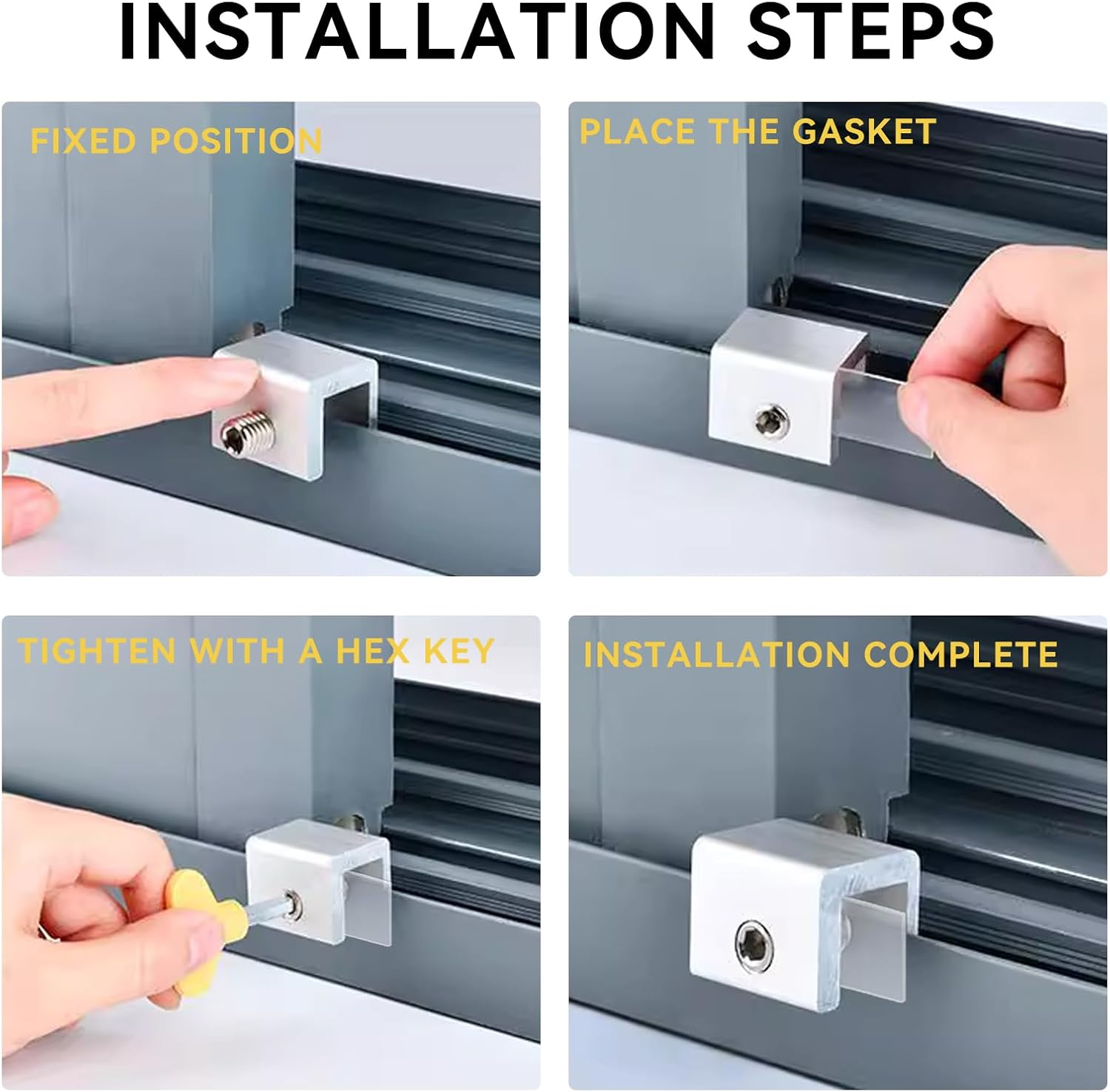 10 Pcs Sliding Window Locks with Key, Adjustable Security Locks for Vertical or Horizontal Windows and Doors, Childproof Aluminum Safety Lock for Home and Office Use image number 2