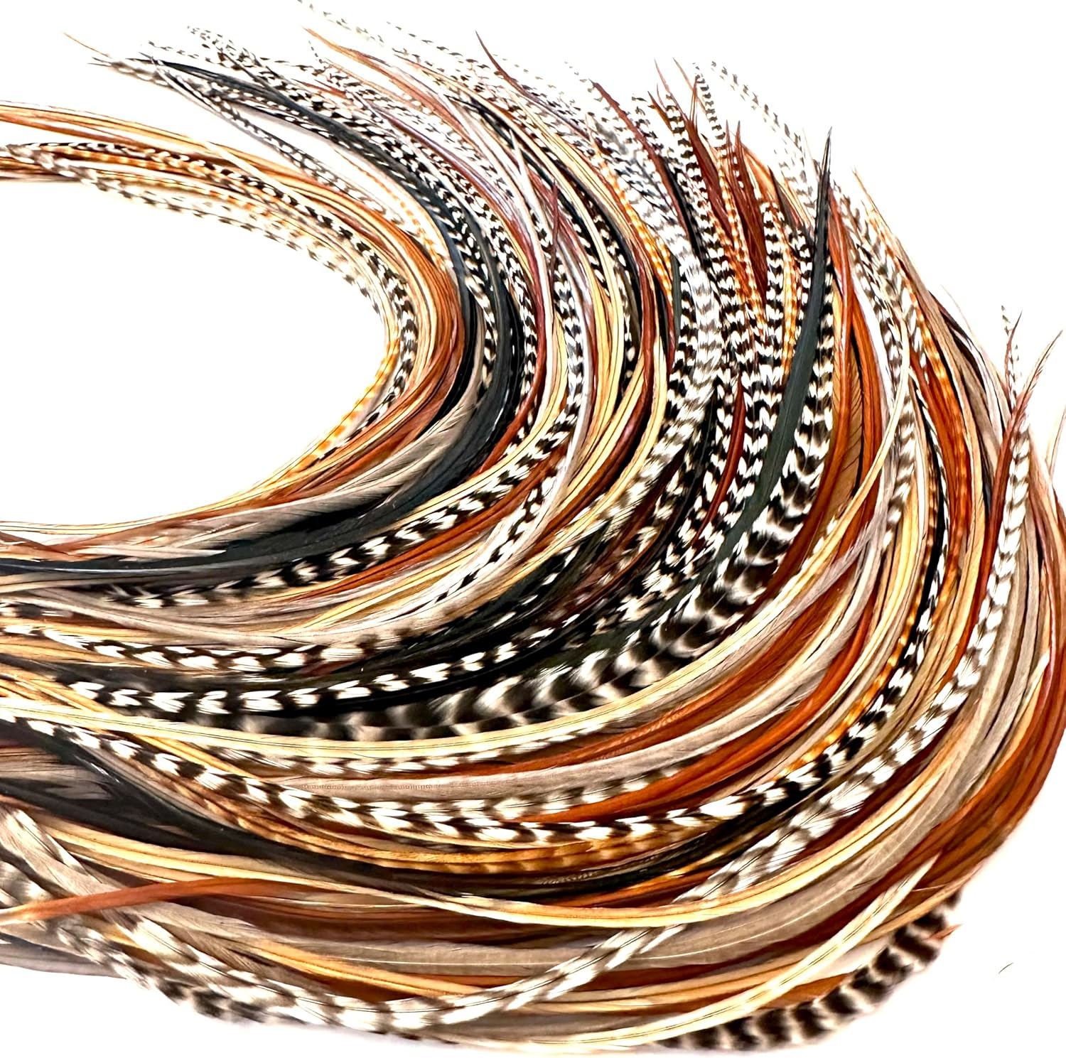 Feather Headz (Natural Short) - 30 Natural Short Colour Hair - 7"- 12" Long - for Hair Extension, Natural Hair Extension DIY Kit - Eye-Catching Design - 10 Micro-Link Beads - 100% Real Rooster ... image number 2