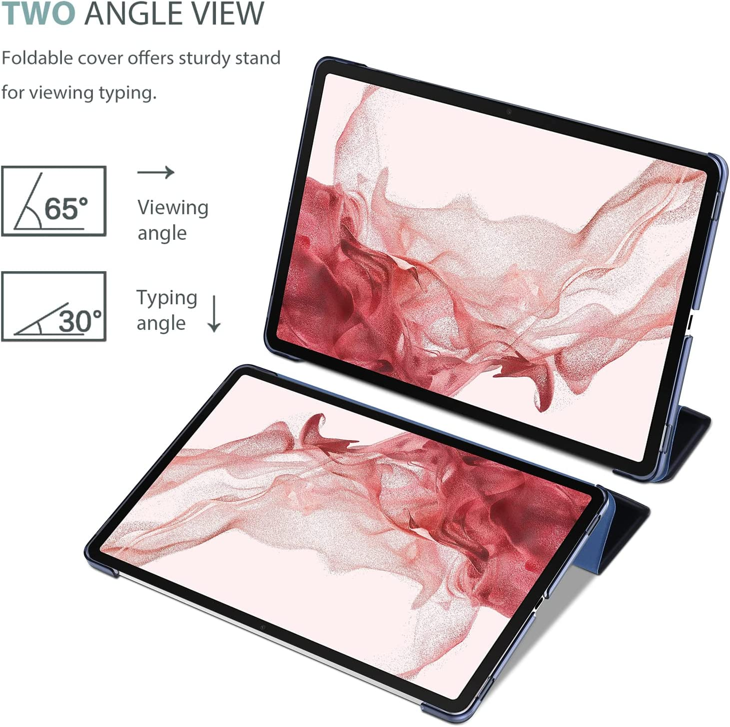 Procase Galaxy Tab S8 / Tab S7 11 Inch Case, Protective Slim Case Folio Hard Back Stand Smart Cover for 11" Galaxy Tab S8 2022 / Galaxy Tab S7 2020 SM-X700 X706 T870 T875 T878 &ndash;Navy image number 6