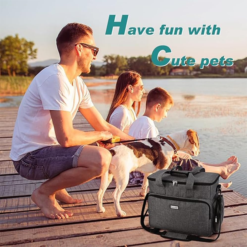 5 PCS Dog Travel Carrier, Dog Travel Bag, Weekend Pet Travel Set for Dog and Cat, Large Pet Journey Kit for Supplies Includes 1 Journey Organizer 2 Food Container Bag and 2 Collapsible Bowl image number 5