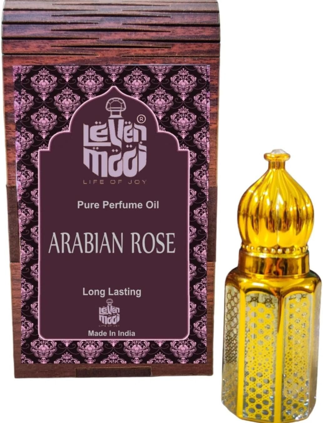 Levenmooi Arabian Rose Attar Perfume Oil &ndash; Alcohol-Free | Natural Long-Lasting Fragrance for Men & Women | Roll-On Perfume | Available in Travel Size with Wooden Box | 12Ml image number 3