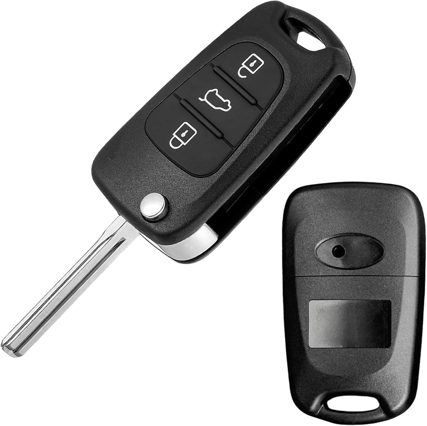 Haakhui 3-Button Flip Key Fob Remote Case Shell Replacement,No Electronics Case Shell Only ,Compatible with Hyundai I30 I20 Elantra Car Key Case