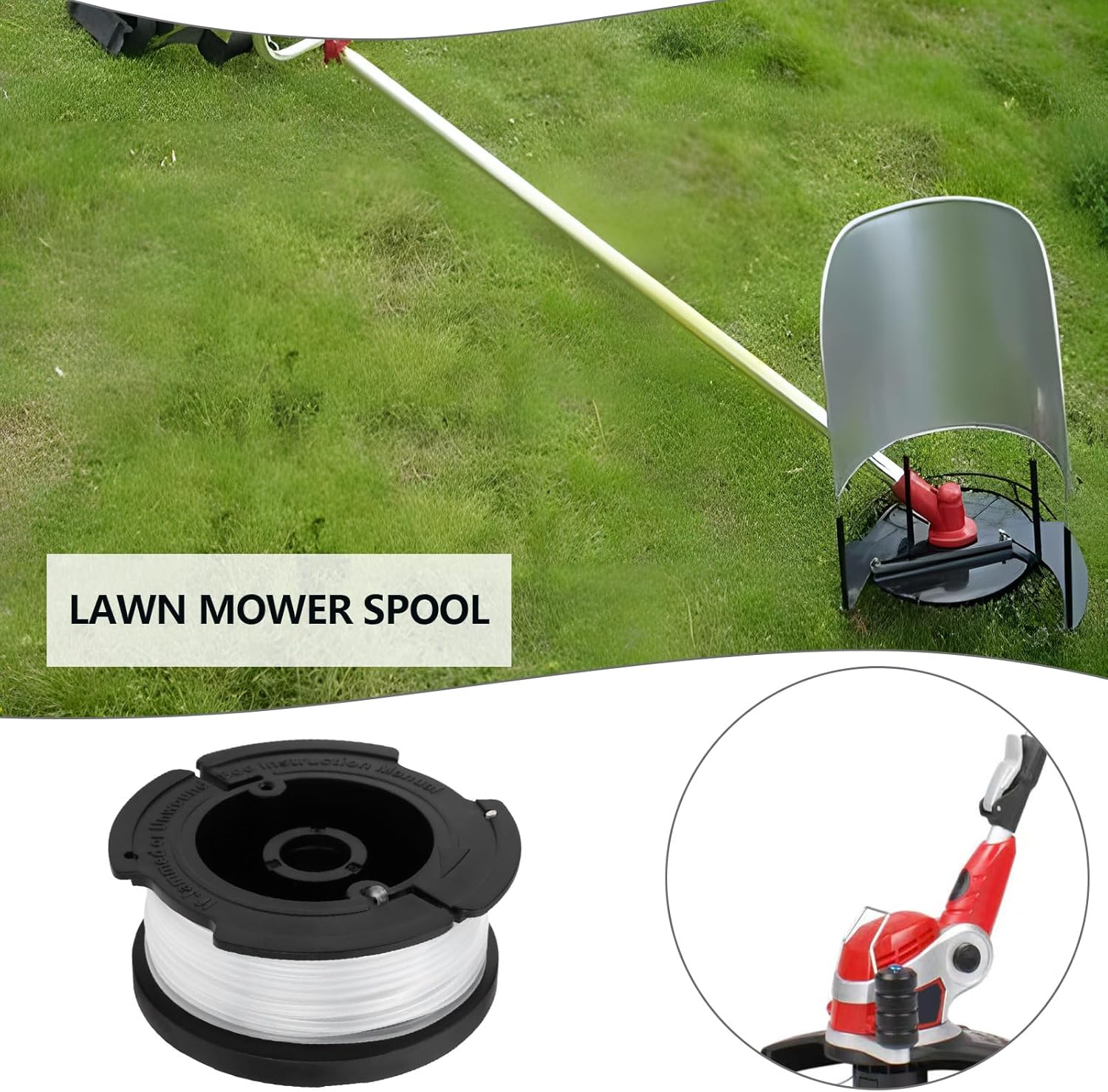 Be in Your Mind 3Pcs Strimmer Spool A6481 Replacement Part Spools with Line AF-100 Compatible with Black & Decker GH400, GH500, GH600, GH900, GH912, ST6600, ST7000 and More image number 6