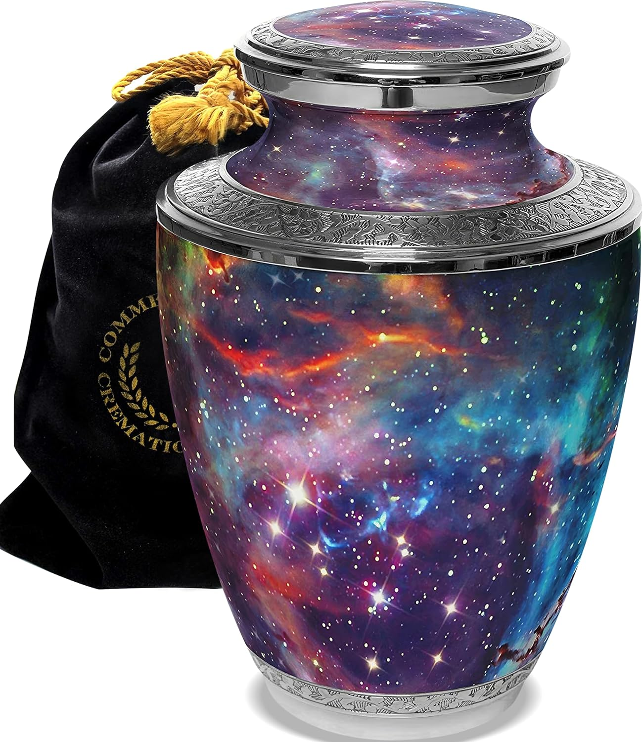 Cosmic Galaxy Cremation Urn for Human Ashes - Funeral, Burial or Home. Decorative Urns XL Large & Small