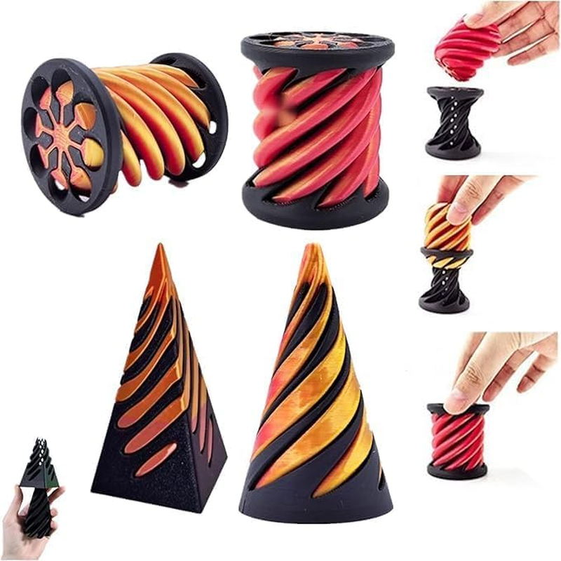 3 Packs Impossible Cone,Spiral Cone Fidget Toy,Impossible Cones Passthrough Impossible Pyramid for Relaxing,Spiral Fidget Toy Passthrough Impossible Cone,Birthday for Adults & Kids image number 2
