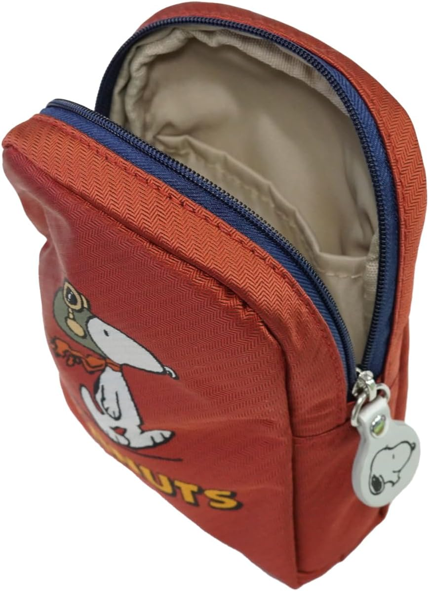 Peanuts PNDW1634 Peanuts Cosmetic Bag (Snoopy Flying Ace Pattern), Orange image number 2