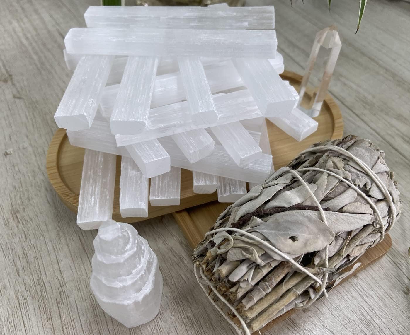 XIANNVXI 4 Inches Selenite Sticks 12PC Large Selenite Crystal Wands White Raw Rough Crystals Bulk for Healing Reiki Metaphysical Energy Drawing Protection Wiccan Altar Supplies image number 6