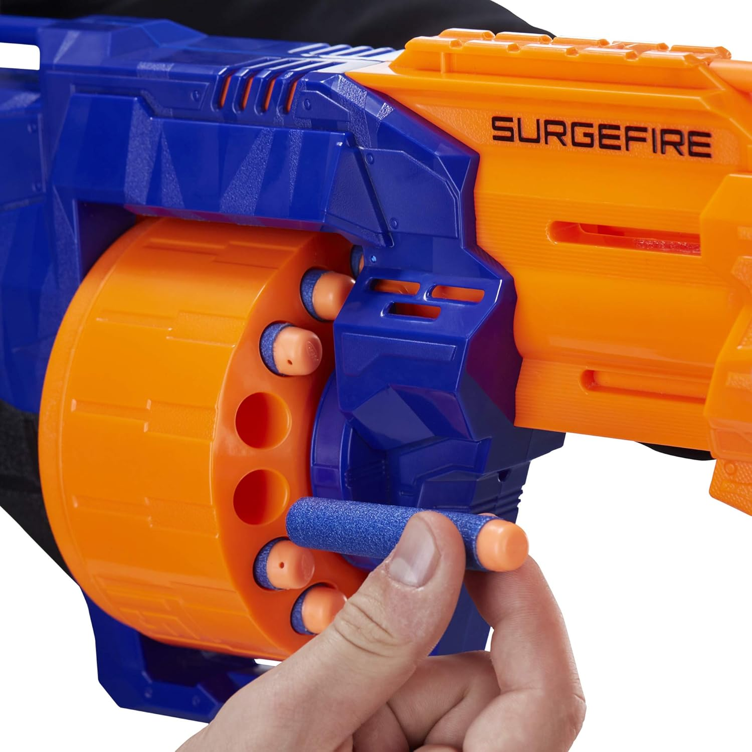 Nerf N-Strike Elite Surgefire Toy Blaster with Drum Magazine in Recyclable Packaging