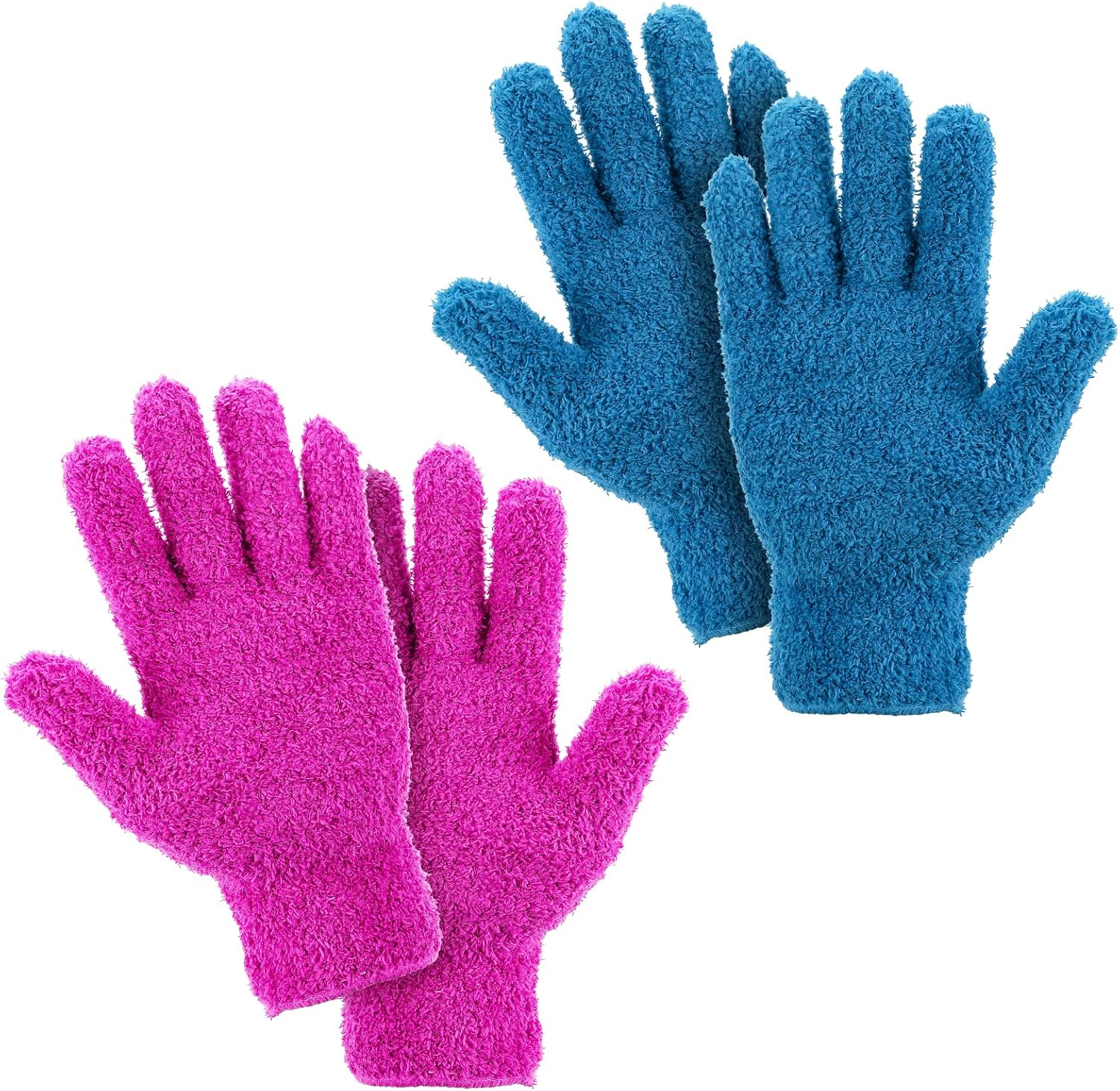 2 Pairs Microfiber Dusting Gloves Cleaning Gloves Flexible No Shedding Microfiber Dust Cleaning Glove Wipes, Dust Gloves for Cleaning Furniture, Lamp and Hard-To-Reach Corner Gap image number 5