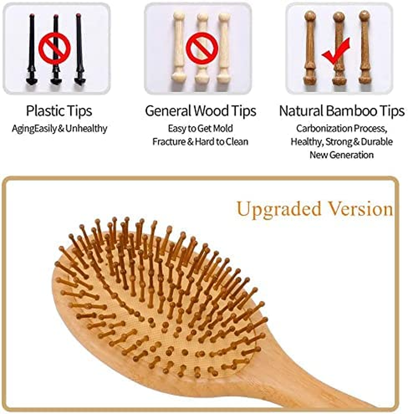 Wooden Hair Brush with Air Cushion Combs for Scalp Massage Anti-Static, No Hair Tangle image number 6