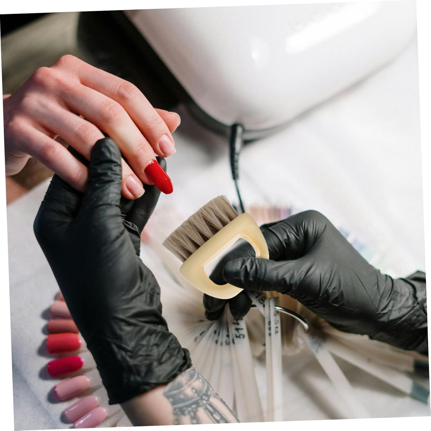 PLAFOPE 2Pcs Professional Nail Care Tools Fingernail Brush Cleaner Soft Bristle Nail Art Dust Brush Versatile for Salon Home Use Portable image number 5