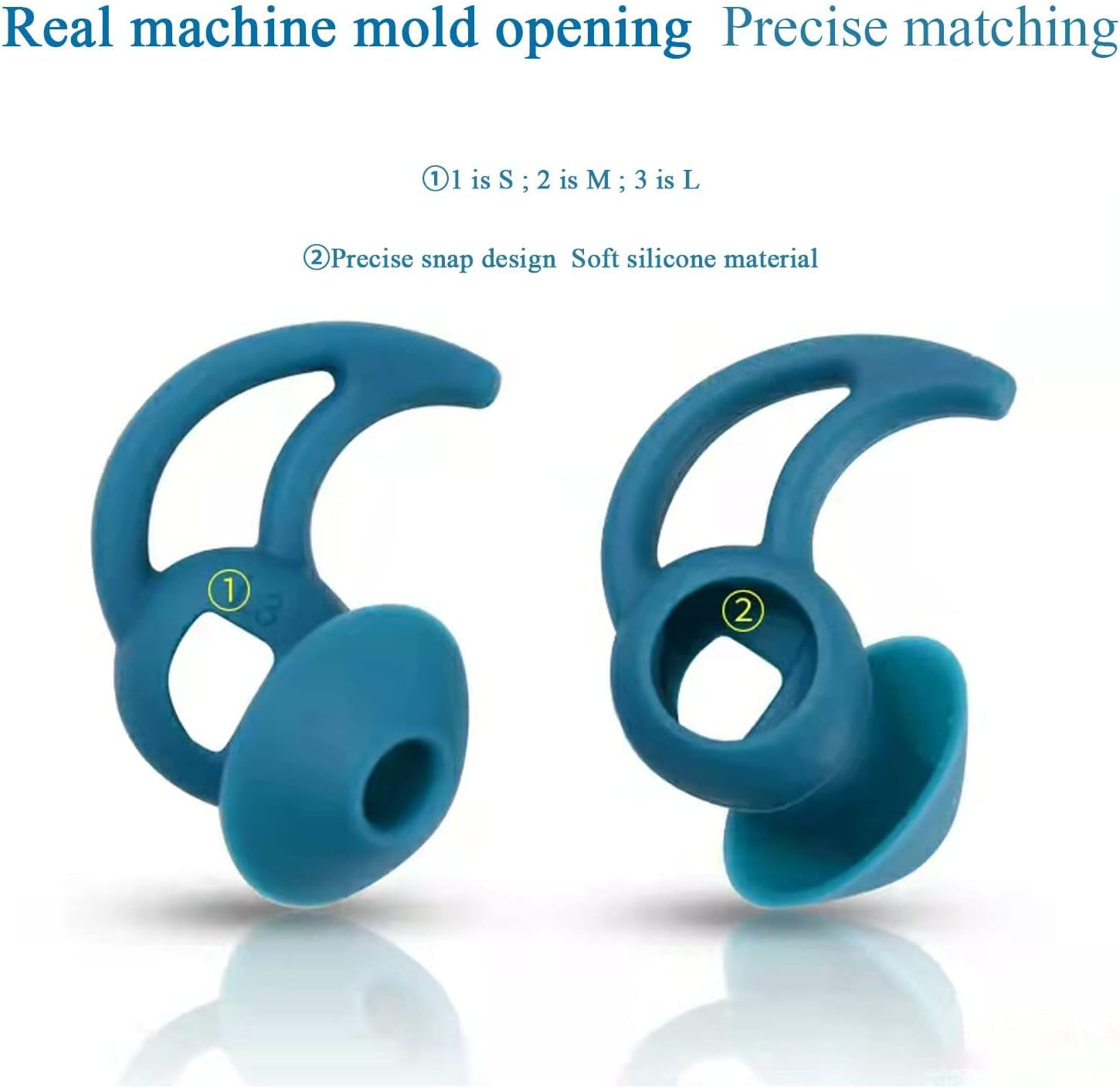 Adhiper Qc/Sport Silicone Ear Plugs Compatible with Bose Quietcomfort/Bose Sport Wireless In-Ear Headphones, S M L 3 Pairs of Silicone Replacement Ear Plugs (White) image number 2