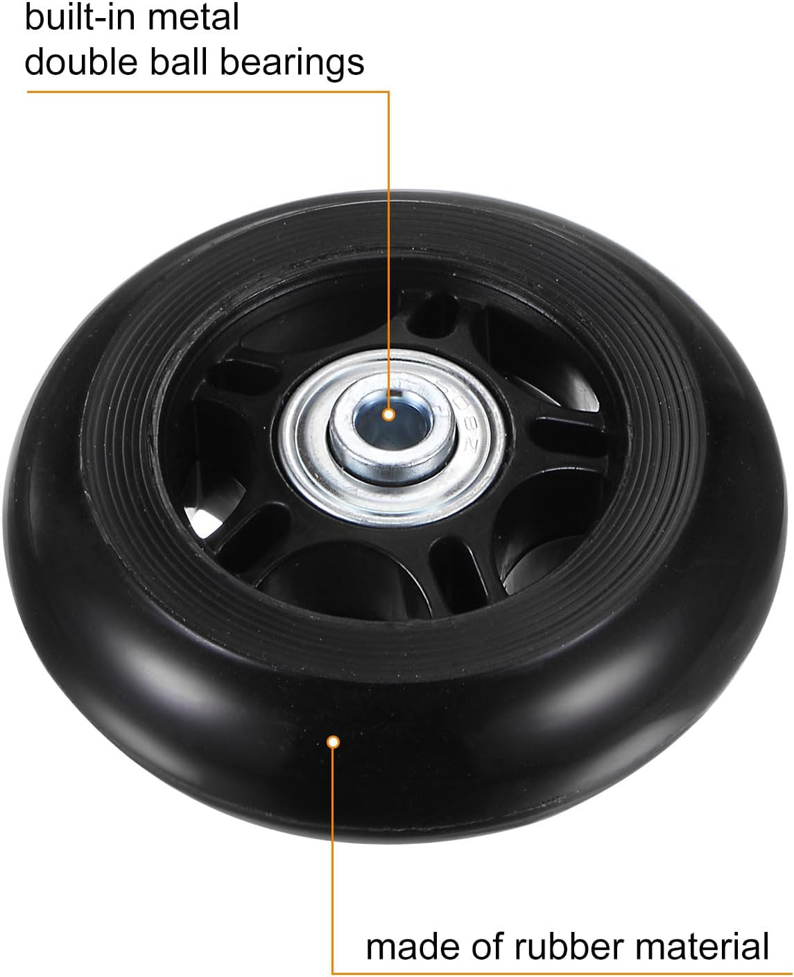 Uxcell Replacement Luggage Wheels 75X24Mm Suitcase Wheel Repair Kits Include 2 PU Bearing Wheels & Washers, Wrenches & Axle Screw for Trolley Bag, Inline Skate and Caster Board image number 6