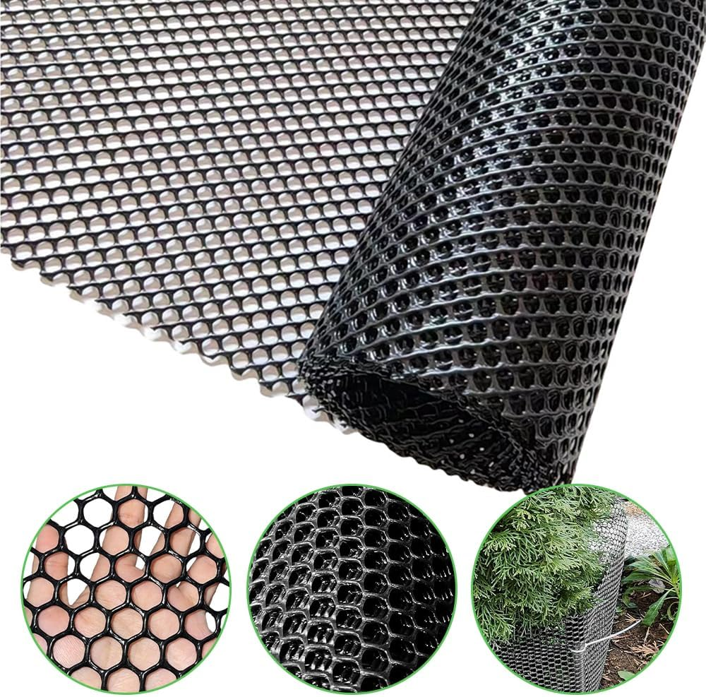 Multi-Purpose Plastic Mesh Fencing, Garden Barrier Netting, DIY Fence Material, Durable & Flexible for Fencing & Protection (Black) image number 2