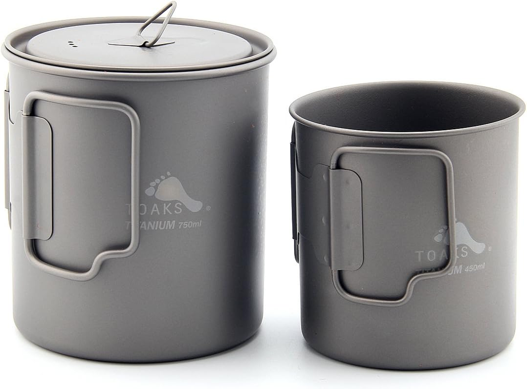TOAKS Ultralight Titanium Cup Portable Titanium Water Mug (750Ml and 450Ml Set) image number 4