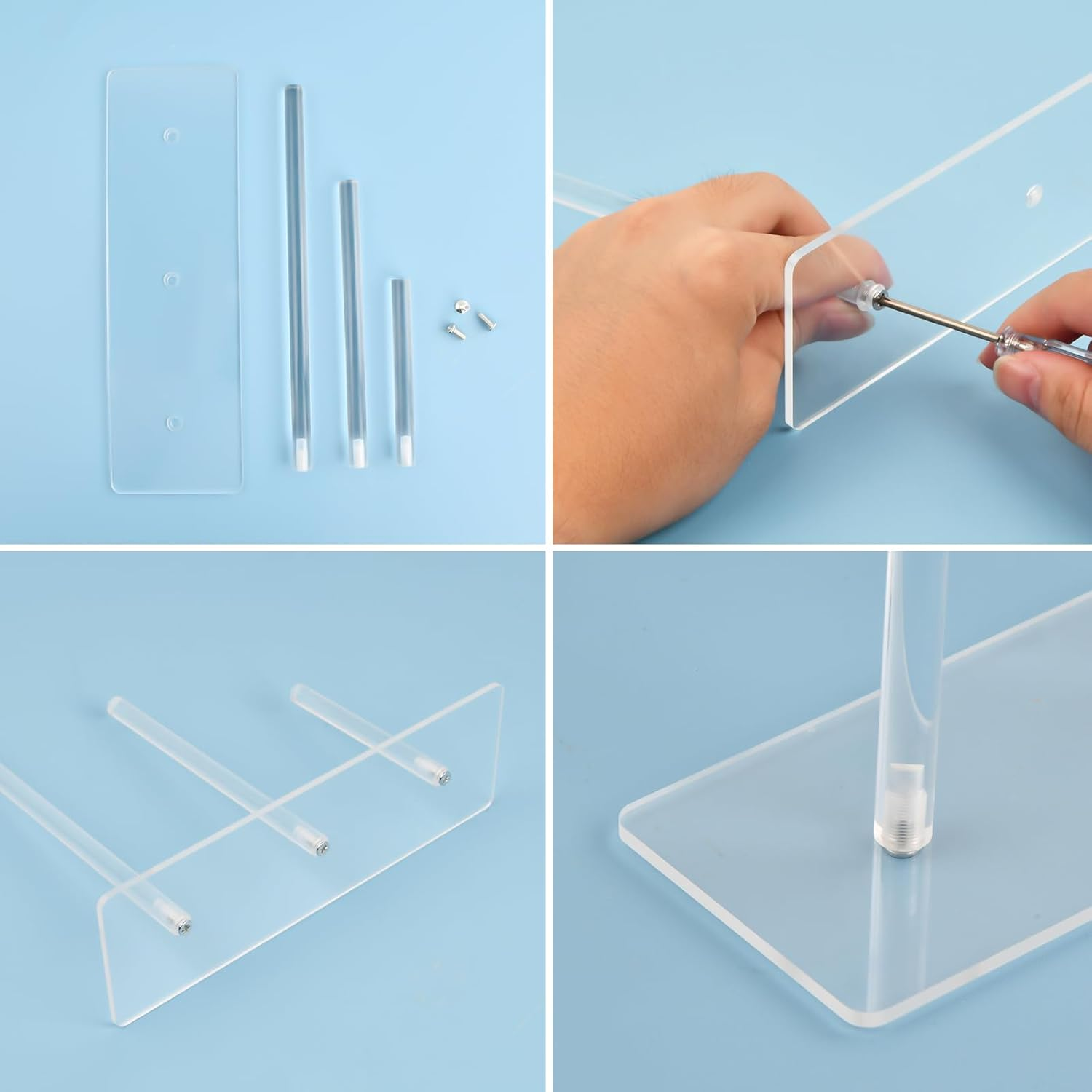 Focenat 3-Tier Scrunchie Holder, Acrylic Hair Scrunchie Holder, Hair Accessory Organiser, Hair Scrunchie Stand, Clear Hair Scrunchie Organiser, for Women Girls Gifts Trendy Stuff Hair Accessories image number 4