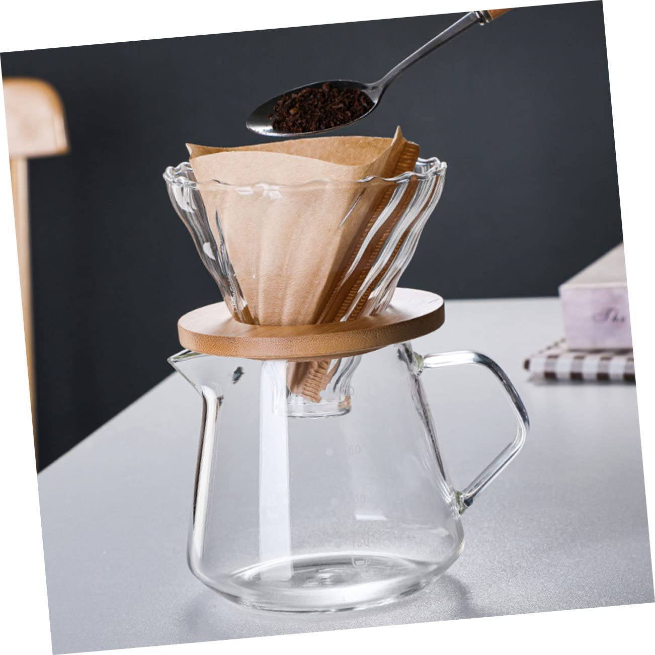 Jojofuny Coffee Pot Funnel Stripe Cup Design Reusable for Drip Coffee for Coffee Accessories and Tea Slag Filtration image number 6