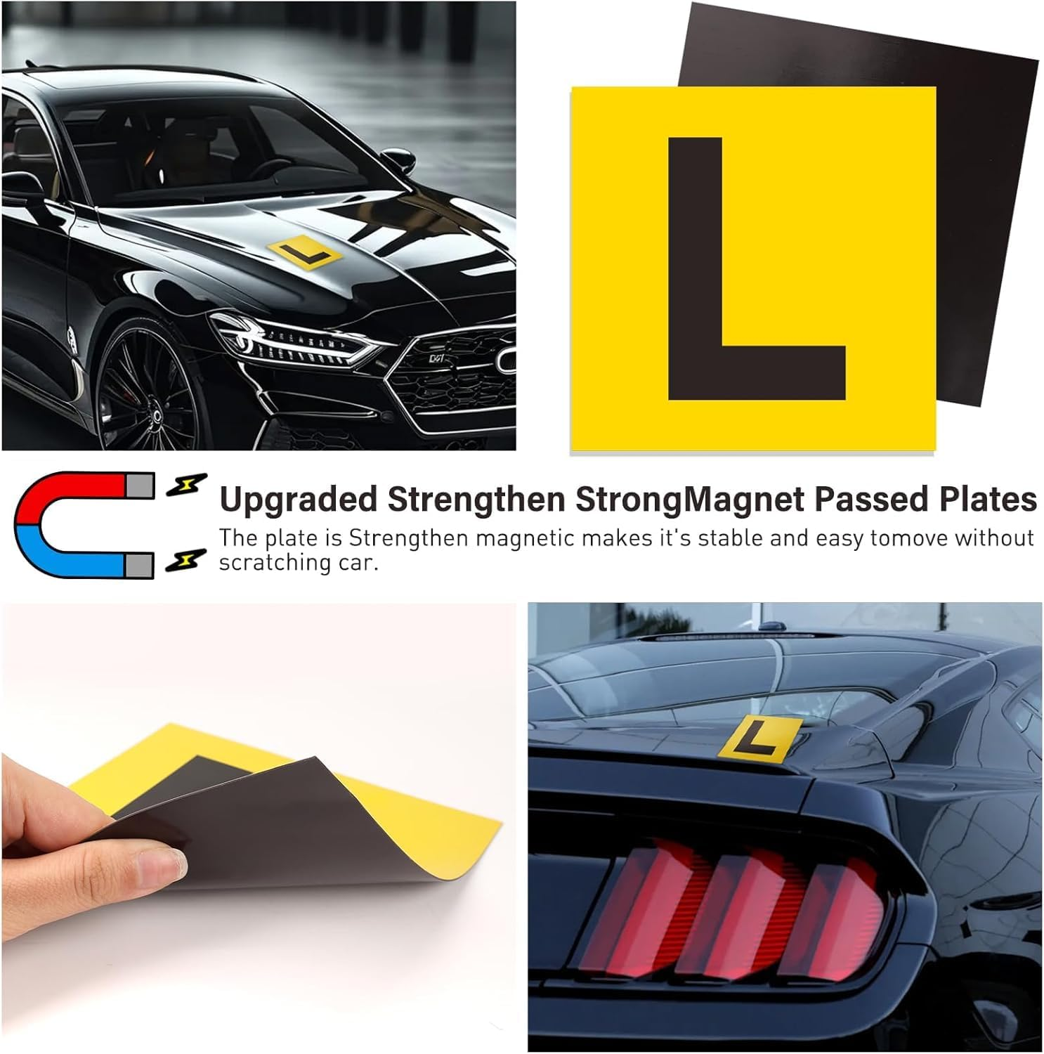 3 Pcs Magnetic Learner Driver Plates,Red Green P and L Plates with Magnetic for Learning Learner Driver Car Licence Australia image number 1