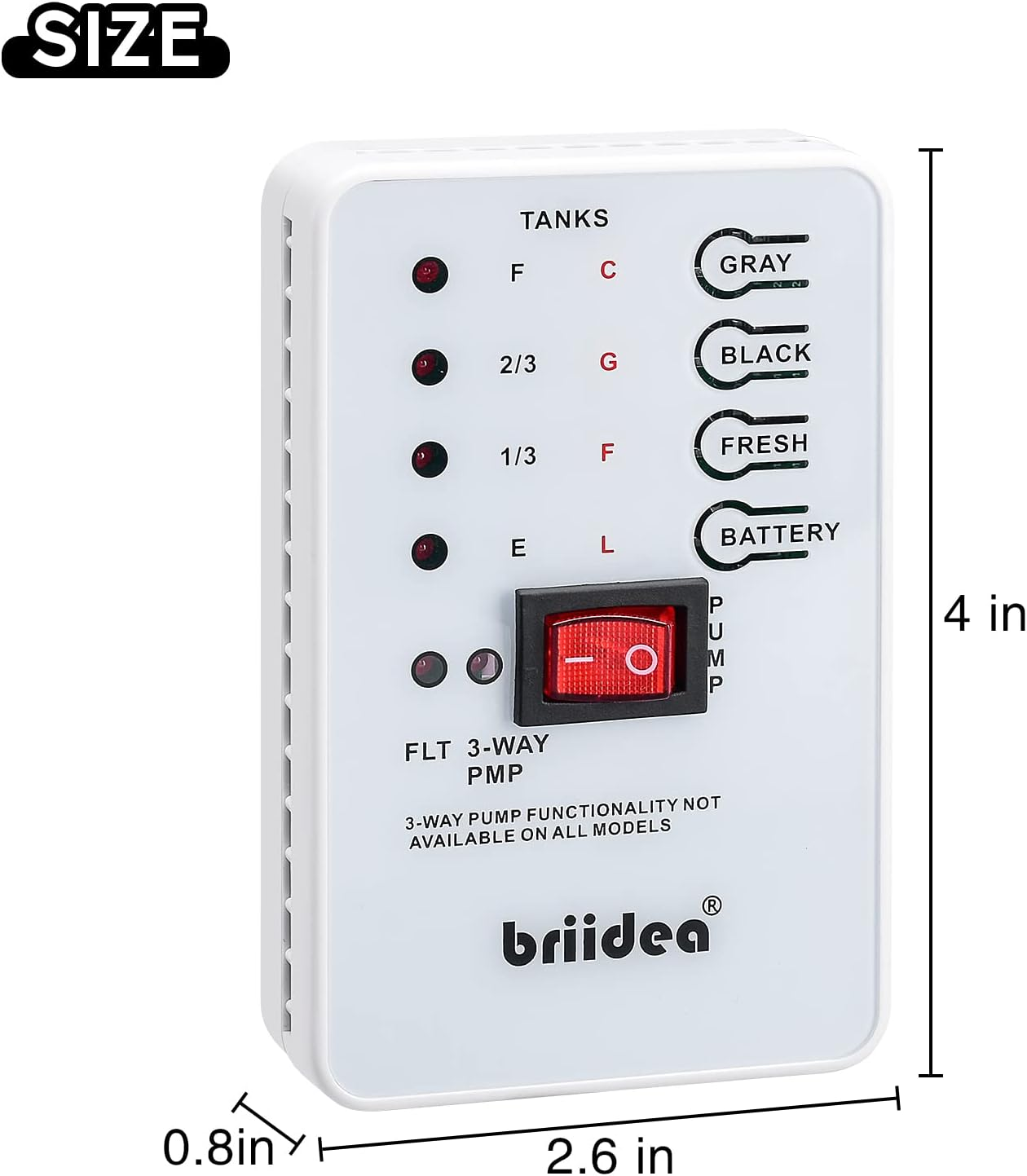 Briidea Micro Monitor System, RV Tank Sensor Monitor Panel, KIB Replacement, Fresh Water or Holding Tank Level Sensor image number 1