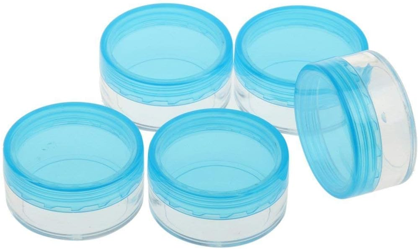 5Pcs 10G Cosmetic Empty Jars Pots Eye Shadow Face Cream Powder Container - Blue