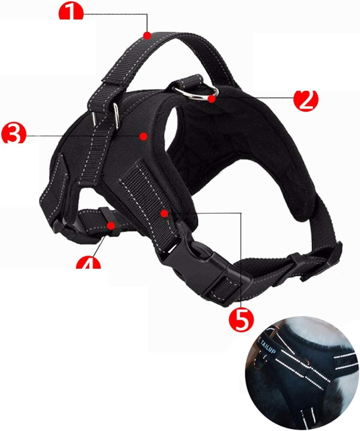 ZYHWS Pet Products for Large Dog Harness K9 Glowing Led Collar Puppy Lead Pets Vest Dog Leads Accessories Chihuahua Dropship (Color : Pink Mesh, Size : XL) image number 6