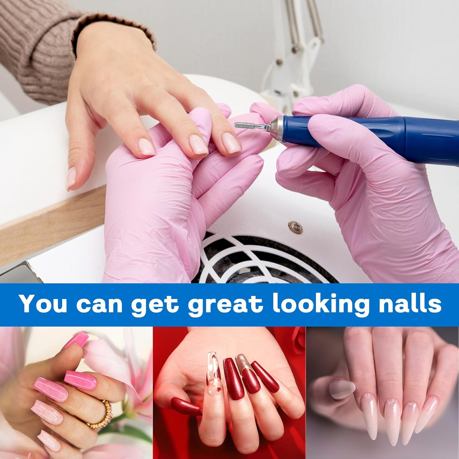 Gjinxi 5Pcs Nail Drill Bits Set, Manicure Drill Bits, Professional Nails Diamond Bits Russian Cuticle Remover Bits Kit, Cylinder/Ball/Flame/Needle Cuticle Bit for Acrylic Gel Nails Home Salon image number 5