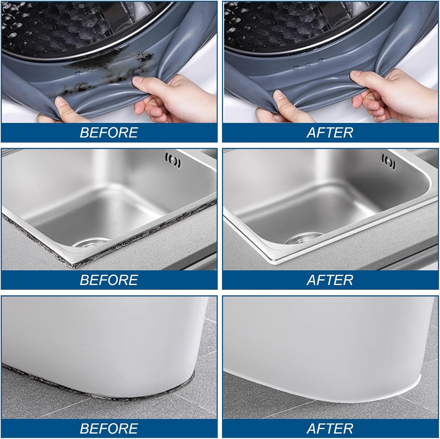 8OZ Active Mold Stain Remover Gel Cleaner for Washing Machine Seal, Bathroom Grout, Shower Caulk, Tile, Walls, Toilet Bowl, Sink, Silicone - Effortless Application, Long-Lasting Protection