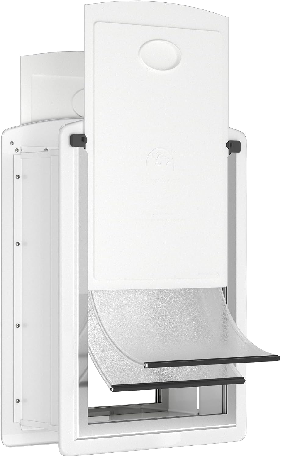 MAVRICPOWER Cat Door for Wall, Energy Efficient Cat Door with Steel Frame and Telescoping Tunnel, Double Magnetic Soft Flaps and Two Sliding Lock Panels, Easy to Install, Snow White, Small image number 6