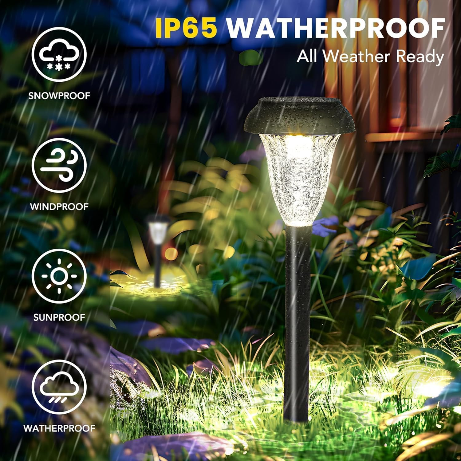 12 Pack Solar Light Outdoor Waterproof, Cool White Pathway Lights Solar Powered, Landscape Lighting, Garden Lights for Decor, Patio, Garden, Yard, Pathways, Walkway image number 1