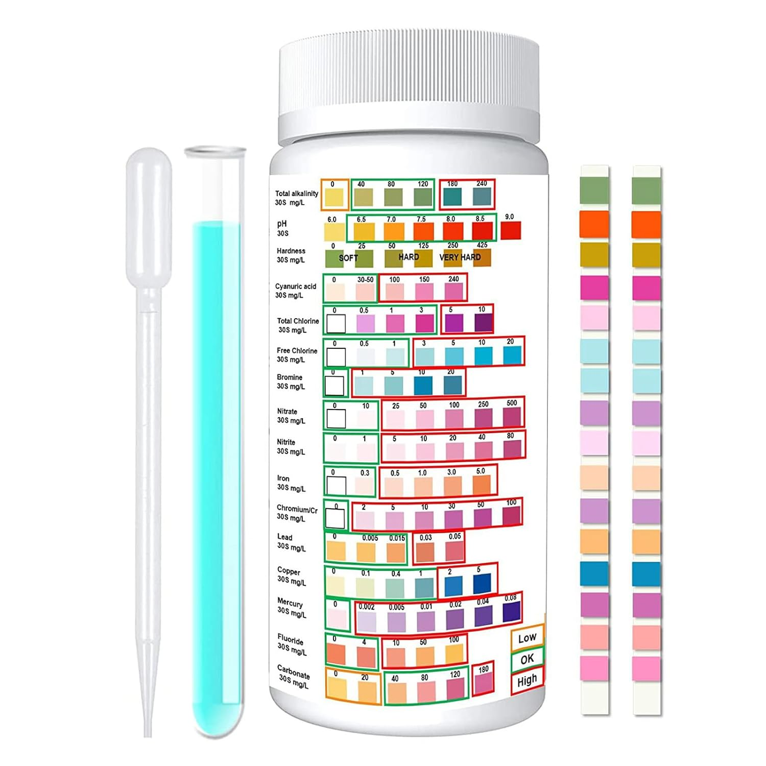 Gdsanlian 16 in 1 Premium Water Test Kit - High Sensitivity Drinking Water Test Kit -Test Strips Detect PH, Lead, Iron & Many|Home Water Purity PH Test Strips for Aquarium, Pool, Well & Tap Water image number 4