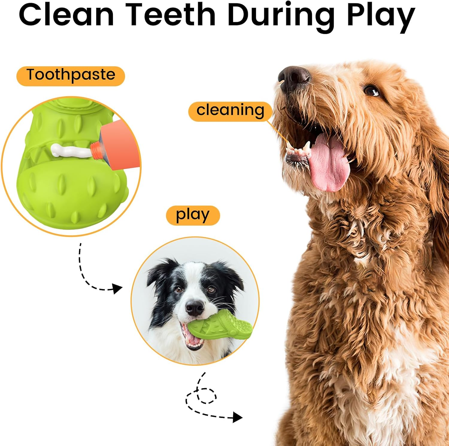 MASBRILL Natural Rubber Dog Chew Toy, Squeaky, Heavy Duty, Super Chewer, Large Dogs image number 2