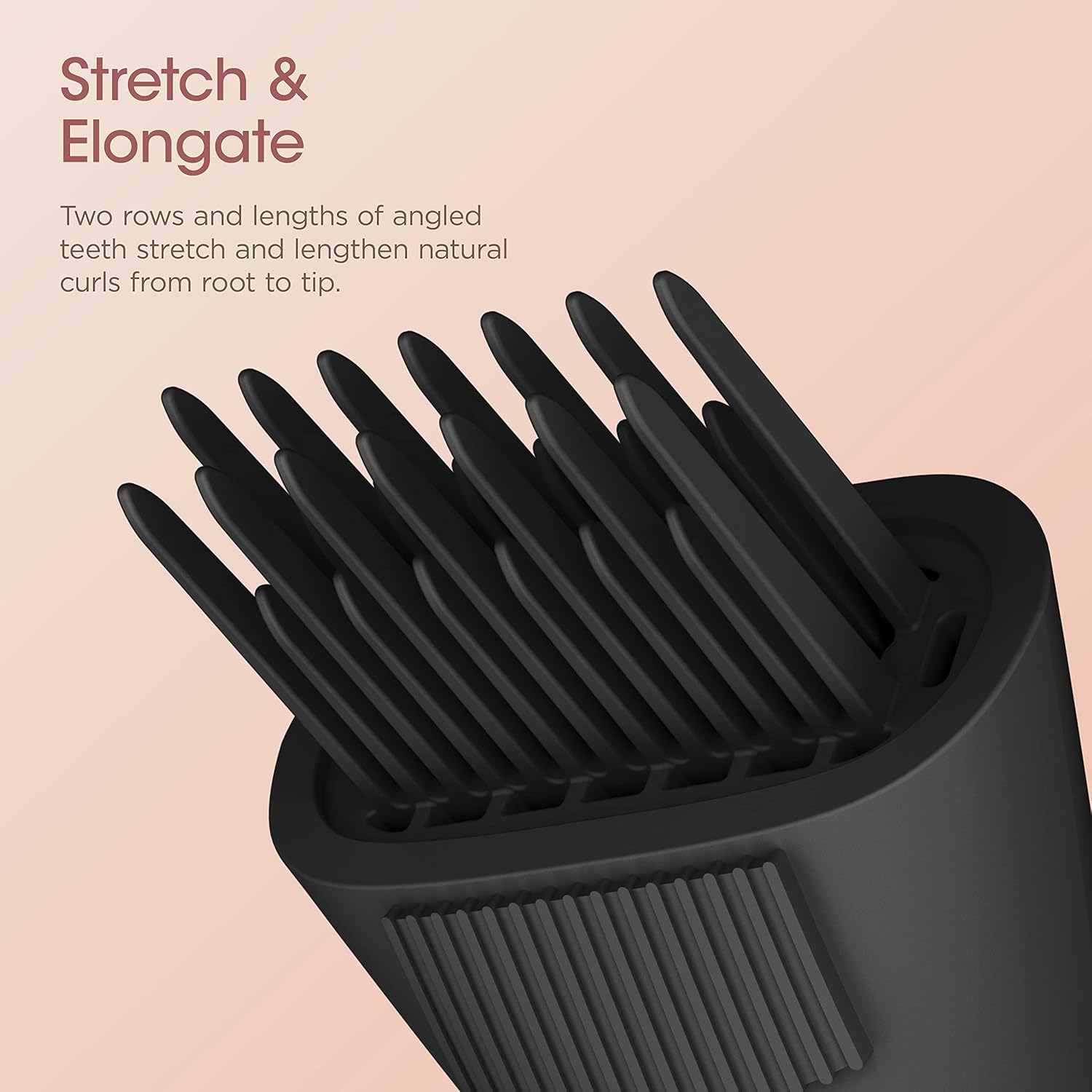 Shark XSKHD4WTCB Flexstyle Wide Tooth Comb, Blow Dryer Comb Attachment for Flexstyle Air Styling & Drying System, Styling Tool, for Curly and Coily Hair, Black image number 1