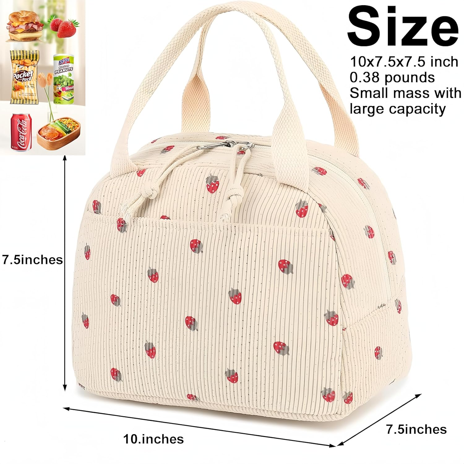 Lunch Bag for Women Cute Insulated Lunch Box Small Cooler Bag Adult Work Lunch Bag image number 3