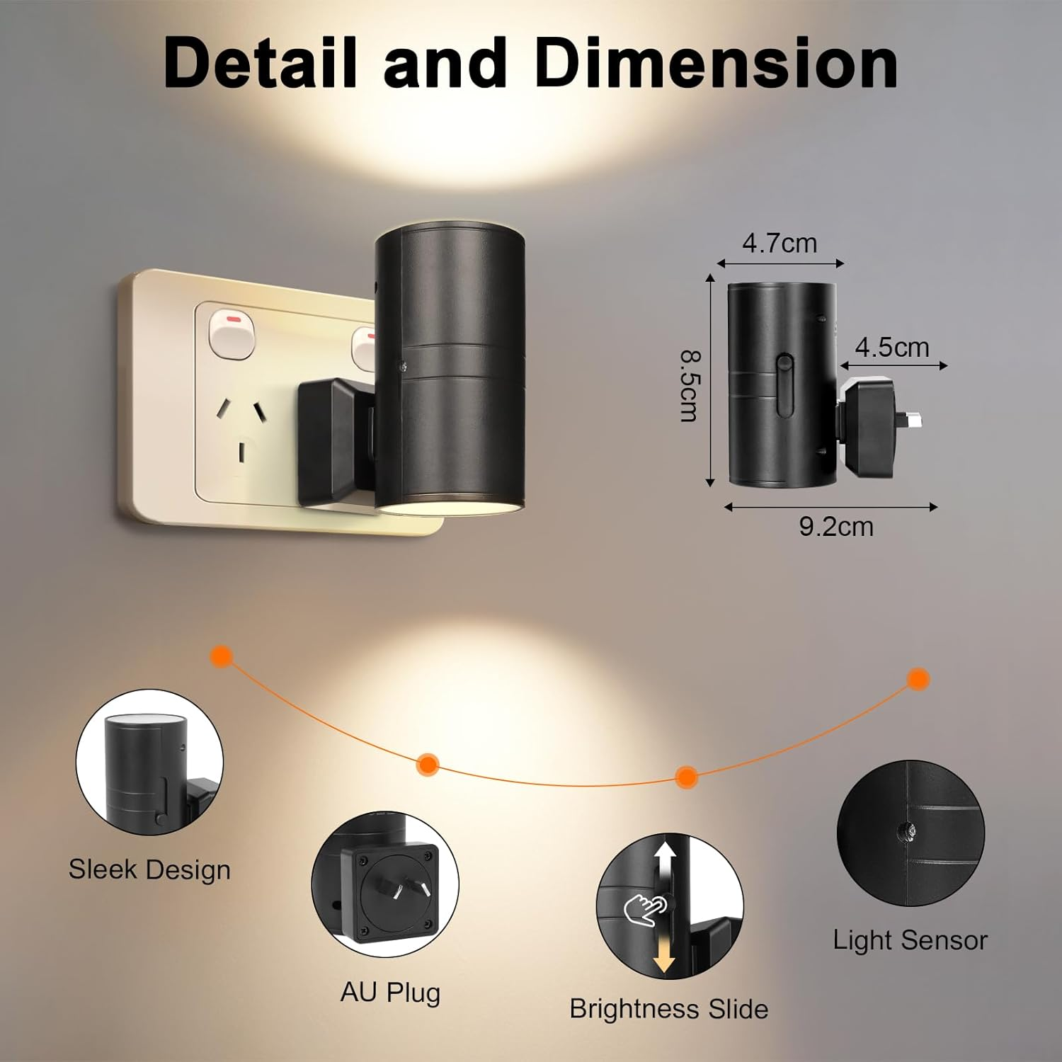 Plug in Night Light 4 Pack, LED Night Lights with Auto Dusk to Dawn Sensor, 3000K Warm White Dimmable LED Night Lamp for Kids, Sensor Nightlight for Bedroom, Baby Room, Kitchen, Bathroom, Stair image number 5