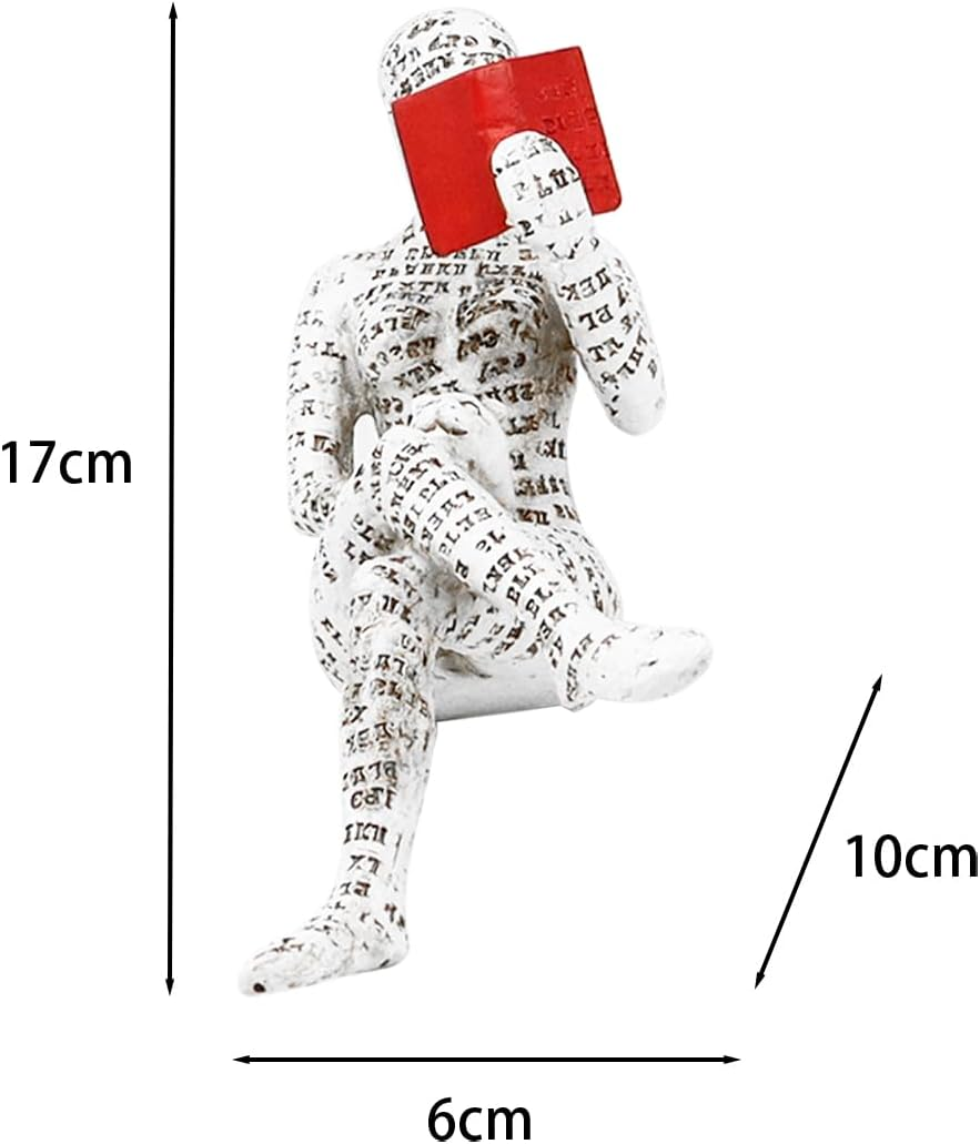NUZAMAS Modern Reading Woman Statue Pulp Books Figurine Thinker Statue Home Decor Abstract Characters Decoration for Living Room Office Bedroom Table Desk (Sitting) image number 3